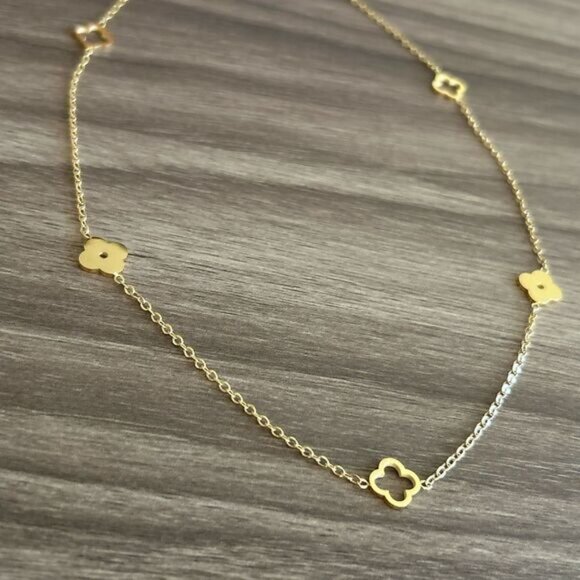 Flower Necklace Q354 - Picture 3 of 7